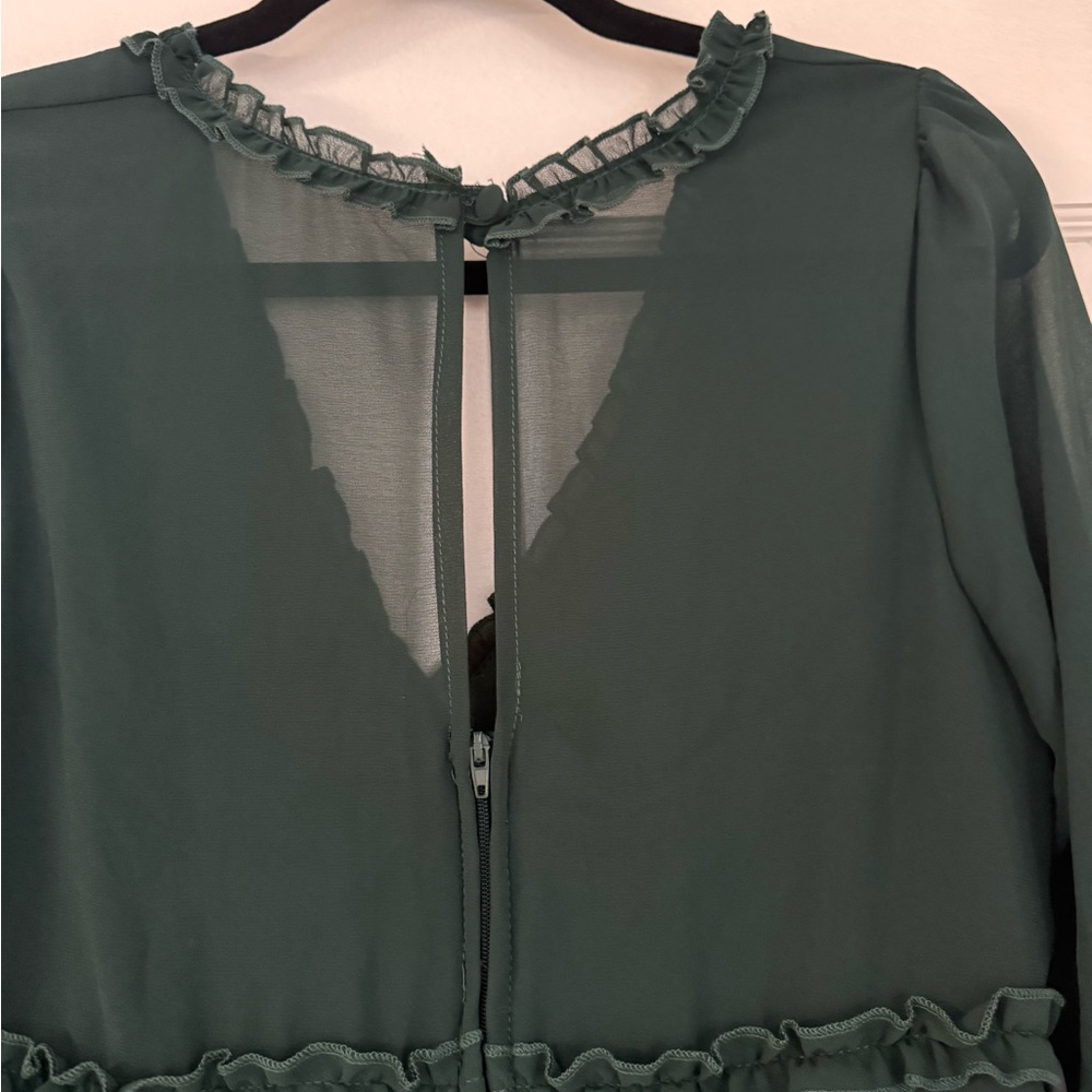 Green Ruffle Dress - Picture 5 of 6